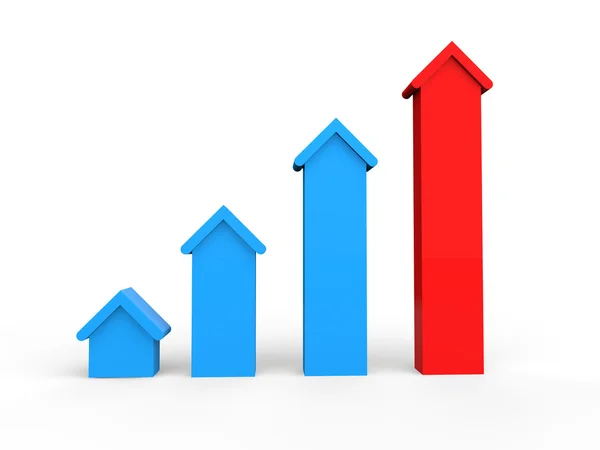 Dom / 3D postępu wykres — Zdjęcie stockowe