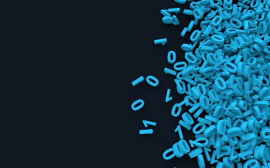 3d pile of zeros and ones