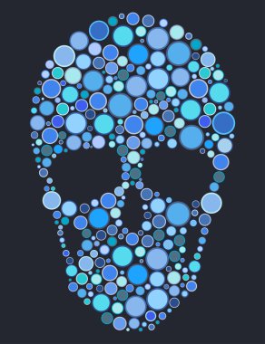 Skull of blue circles