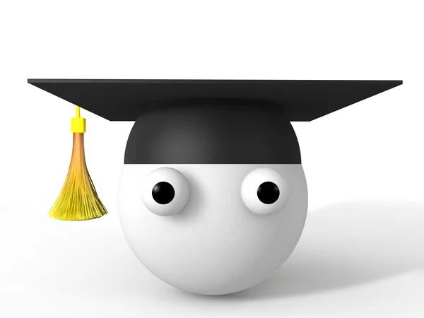 Sombrero de graduación 3d y dibujos animados —  Fotos de Stock
