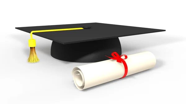 Gorra de graduación 3d y grado —  Fotos de Stock