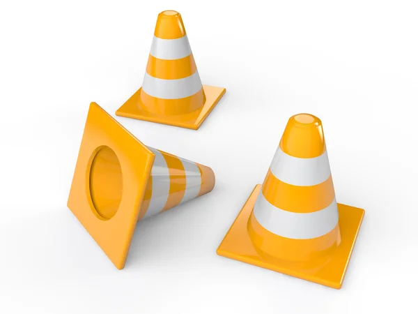 Cones de tráfego 3d — Fotografia de Stock