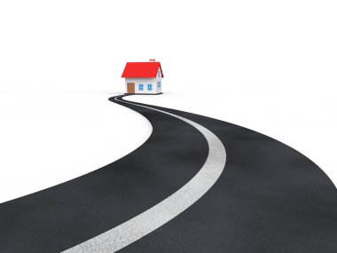3d asfalt yol bir ev için lider