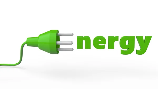 3d electric plug green energy conce — Stock Photo, Image