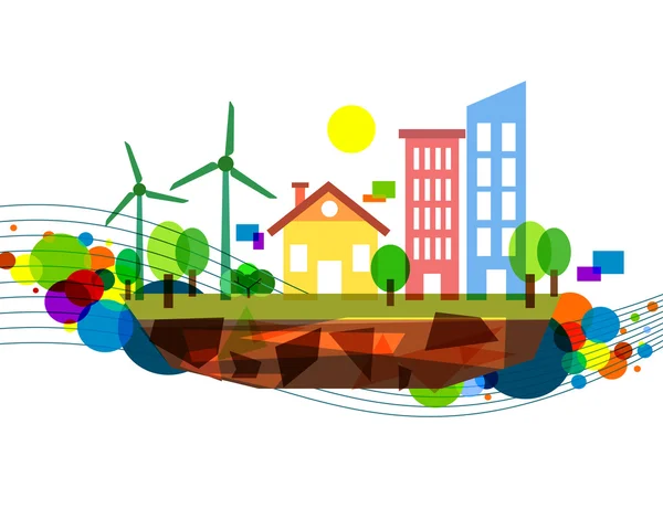 Színes szél energia illusztráció — Stock Vector