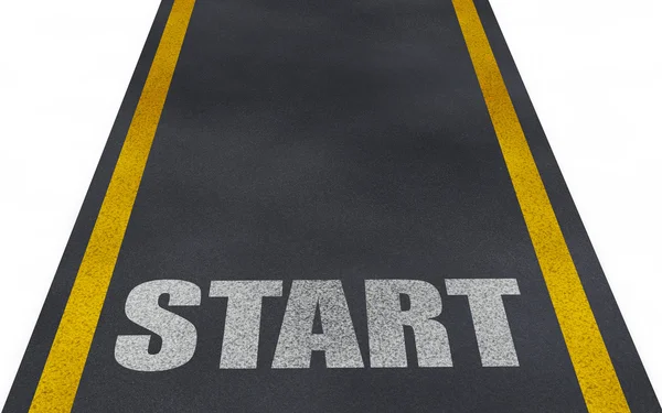 3d road with start text — Stock Photo, Image