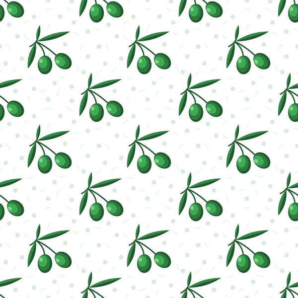 Groene olijven naadloze patroon — Stockvector