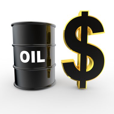 3D petrol varil ve altın dolar