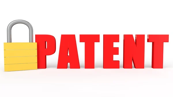 3D kilit ve word patent — Stok fotoğraf