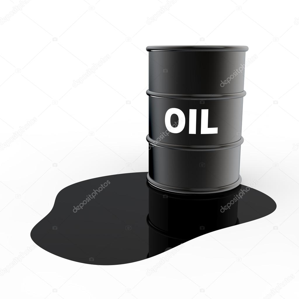 3d oil barrel and leaked oil