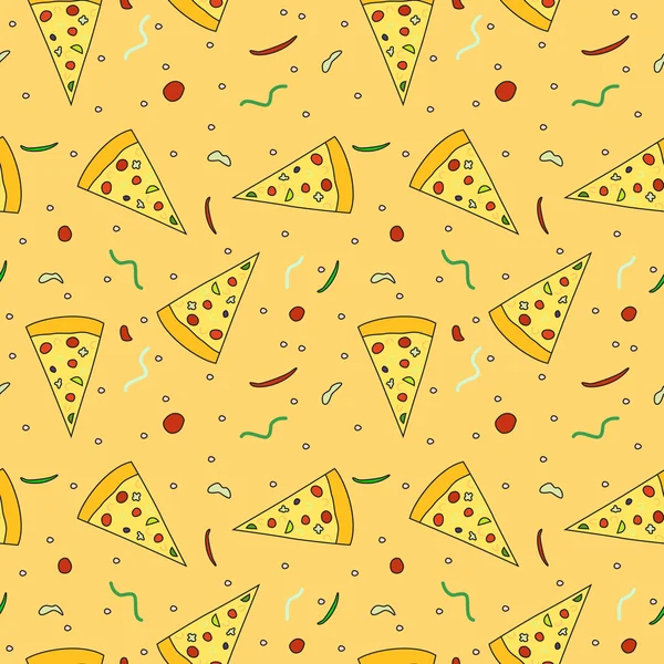 Pizza slices seamless pattern — Stock Vector