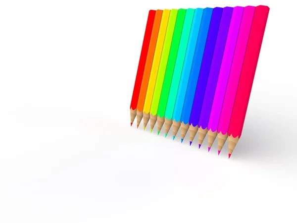3d lápis de cor arco-íris — Fotografia de Stock