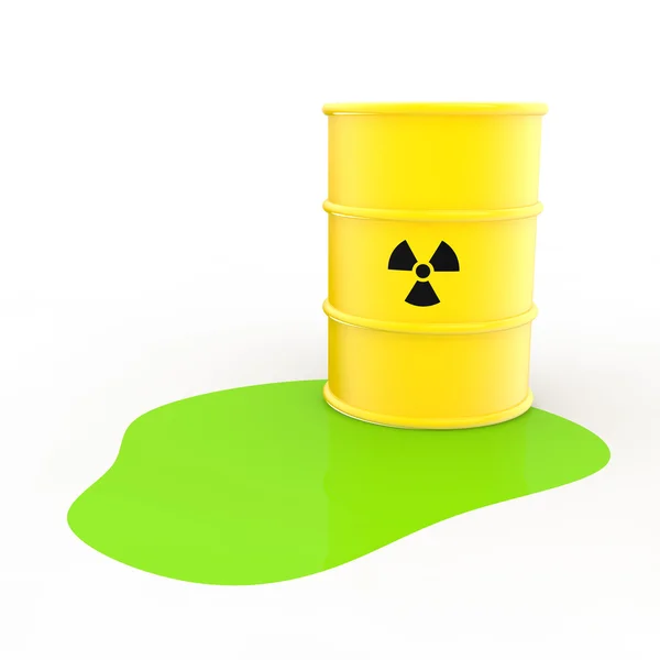 Radiações barril e líquido verde — Fotografia de Stock