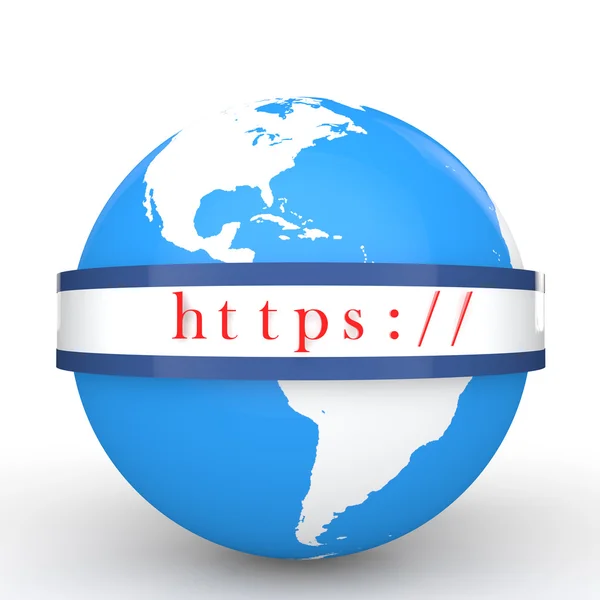 3d globe and secure web protocol — Stock Photo, Image