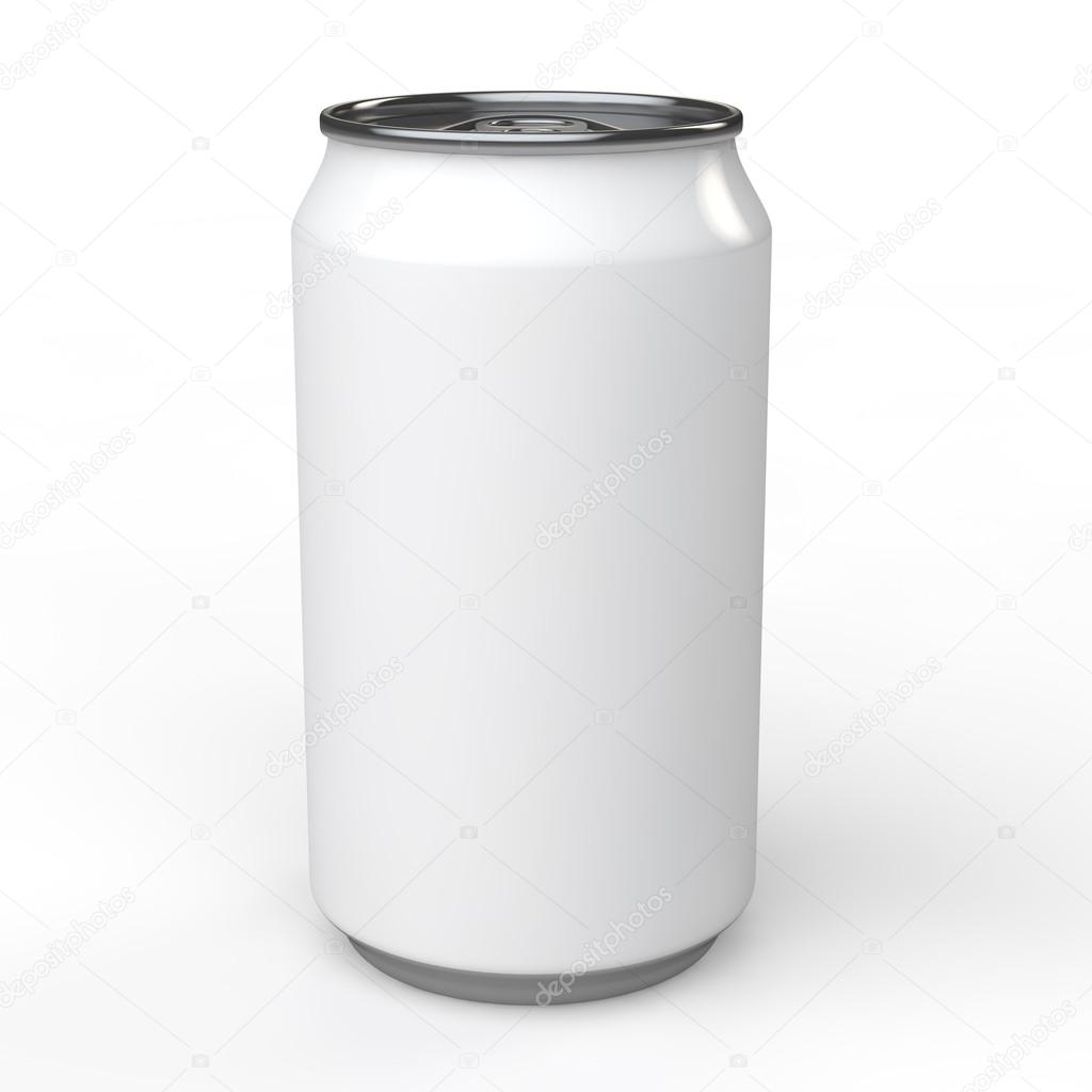3d blank white soda can mockup