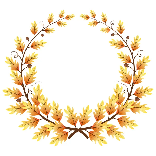 Autumn themed leaves frame — Stock Vector