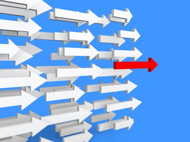 3D beyaz ve Kırmızı oklar