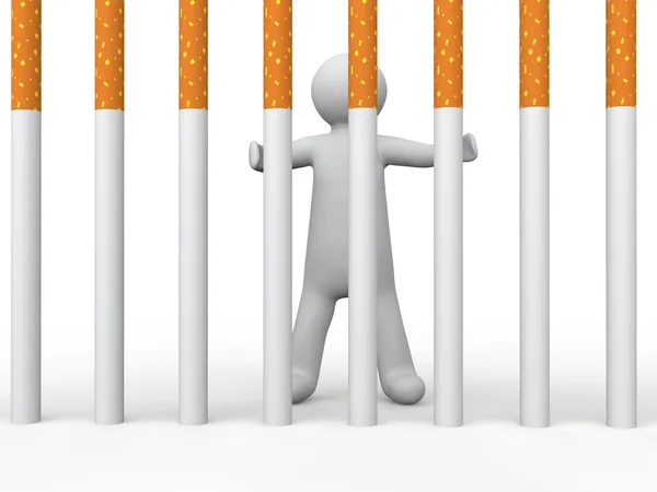 3d homme derrière les bars à cigarettes — Photo