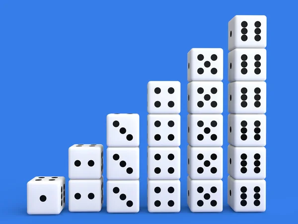 3d dices progress chart — Stock Photo, Image