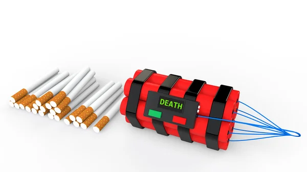 3D cigaretta és időzített bomba — Stock Fotó