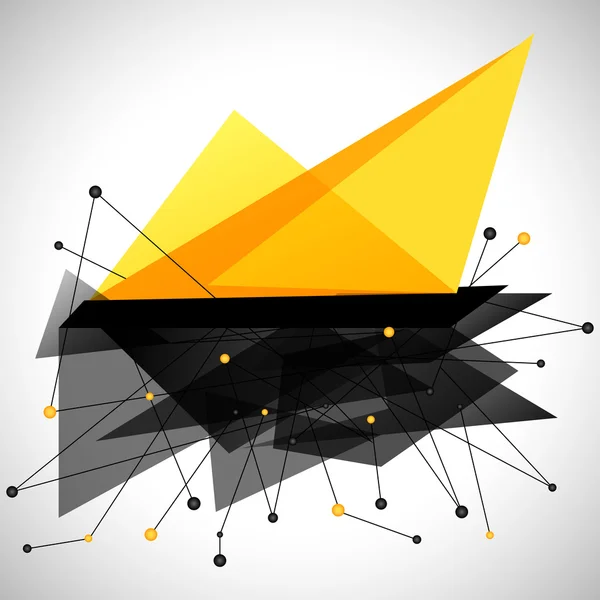 Diseño futurista negro y amarillo — Vector de stock
