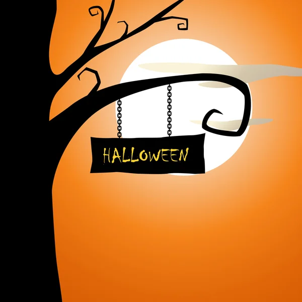 Halloween espeluznante árbol y noche — Foto de Stock