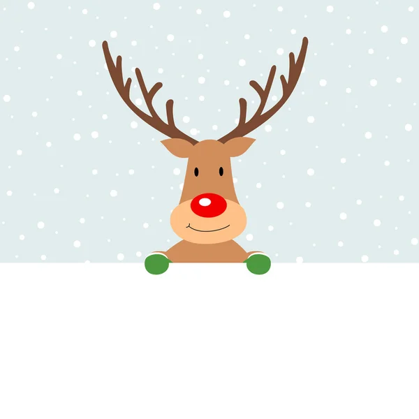 Christmas reindeer holding placard — Stock Photo, Image