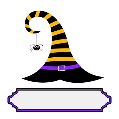 Halloween cadı şapka ve örümcek