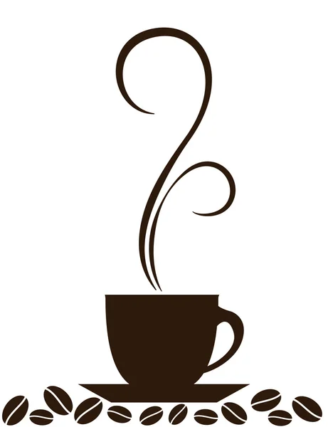 Sylwetka filiżanka kawy z steam — Zdjęcie stockowe