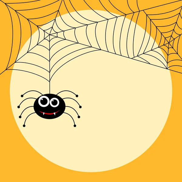 Хэллоуин милый паук с паутиной — стоковое фото