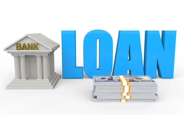 3d banco e conceito de empréstimo — Fotografia de Stock