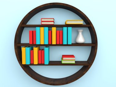Kitaplar ile 3D bookshelf