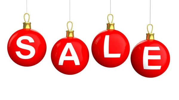 3d Christmas Balls with word sale — Stock Photo, Image