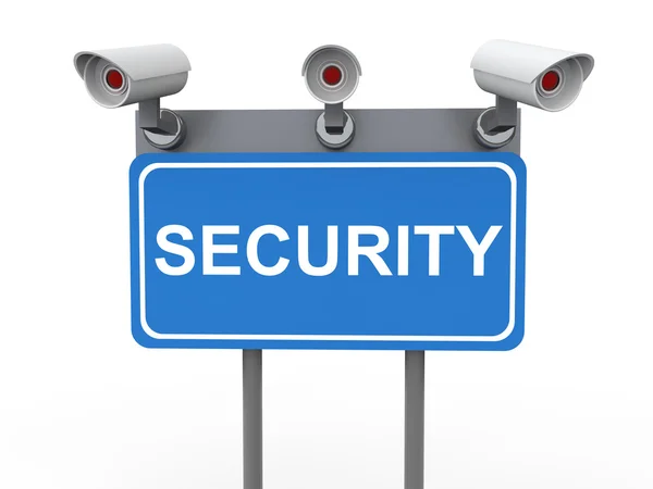 3d cctv kameras auf security board — Stockfoto