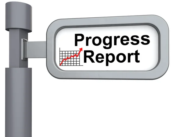 3d signpost with progress report — Stock Photo, Image