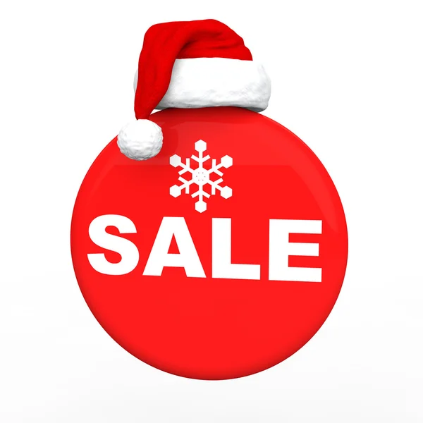 3d Christmas sale with Santa hat — Stock Photo, Image