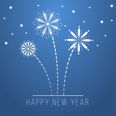 Mavi mutlu yeni yıl tasarım