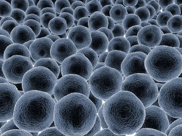 3D gri mavi biyolojik hücreleri