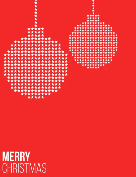 Affiche de Noël rouge avec boules — Image vectorielle