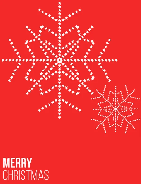 Affiche de Noël rouge avec flocon de neige — Image vectorielle