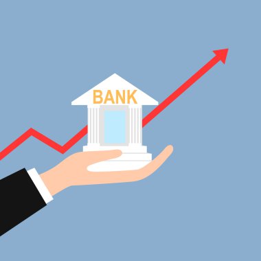 Düz stil banka el bina