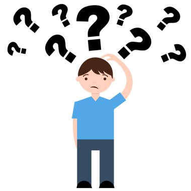 Kafasına el ile karışık adam