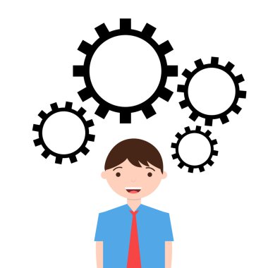 Gears'ı ile işadamı illüstrasyon