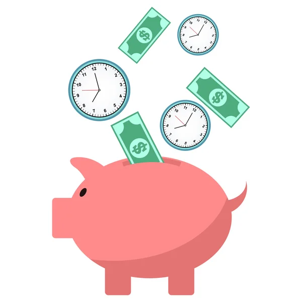 Εξοικονόμηση χρόνου και χρήματος έννοια — Διανυσματικό Αρχείο
