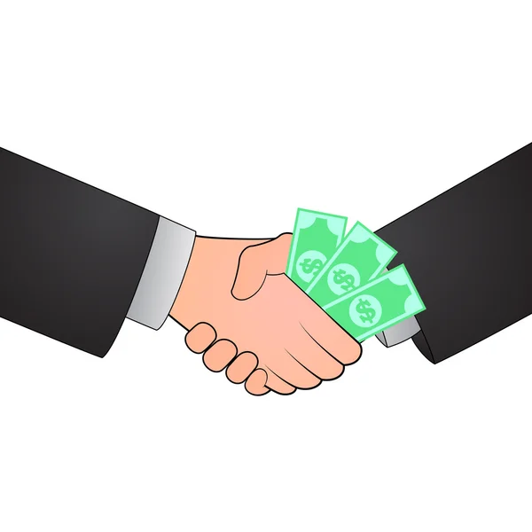 Conceito de corrupção Handshake — Vetor de Stock
