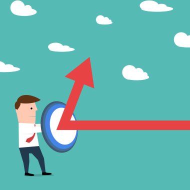 Adam bir ok saptırma kalkanı ile