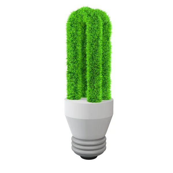 Groen gras fluorescerende lamp — Stockfoto