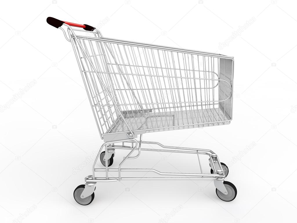3D Empty shopping trolley