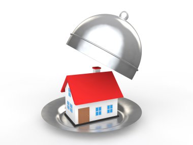 bir tabak içinde 3D ev