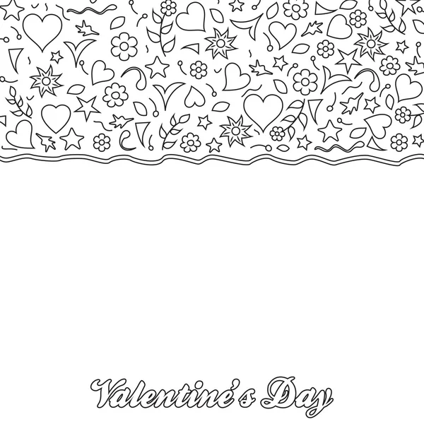 Doodle style valentine's day card — Stock Vector